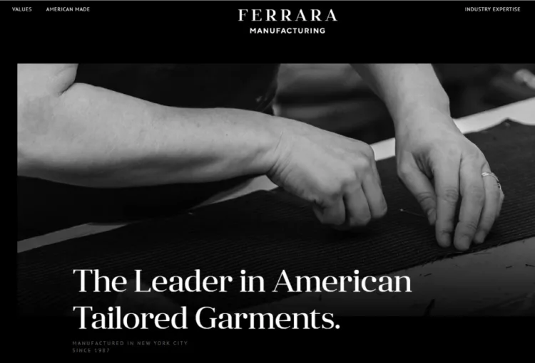 Ferrara website snapshot